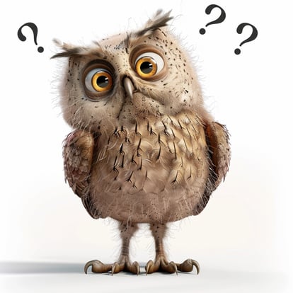 A picture of a confused owl.
